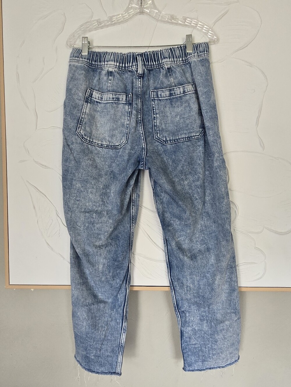 Gap• Easy Denim Utility Women's Distressed Drawstring Jeans. Sz M - Picture 3 of 9